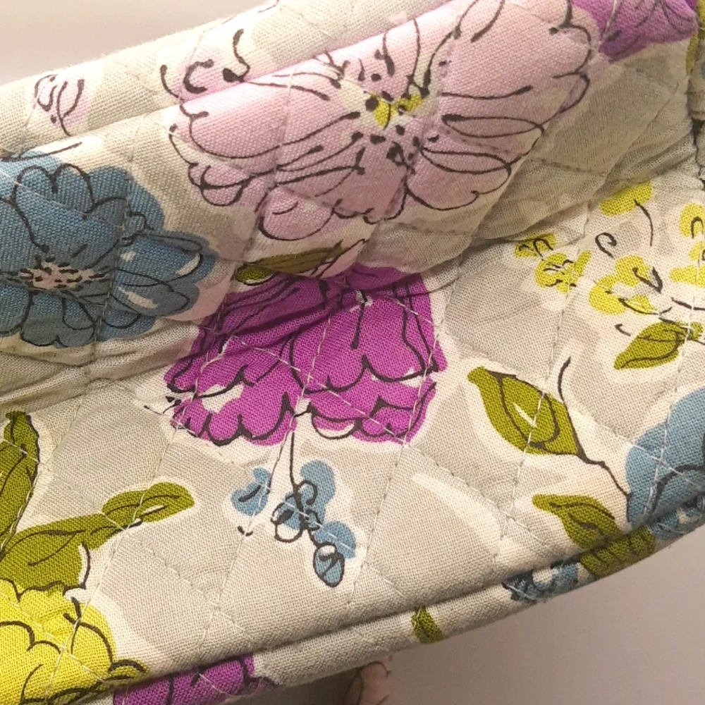 Vera Bradley Floral Watercolor Kiss Lock Quilted Shoulder Bag VTG **AS-IS WEAR**